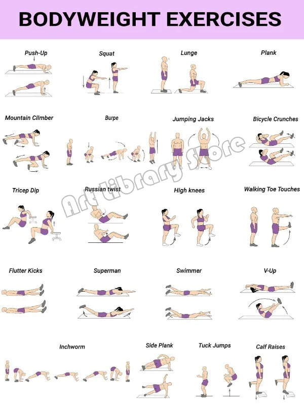 Canvas Home Workout Training Chart
