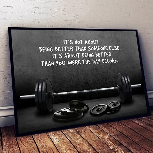 Motivational Gym Quote Canvas Wall Art