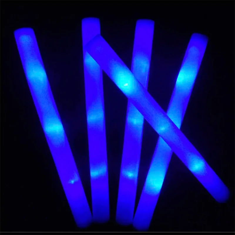 15/30Pcs RGB LED Party Supplies Glow Bulk  Colorful LED Glow Sticks Foam Stick Cheer Tube Dark Light Birthday Wedding