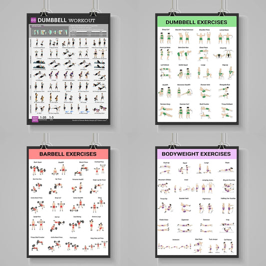 Home Workout Training Chart Fitness Wall Poster