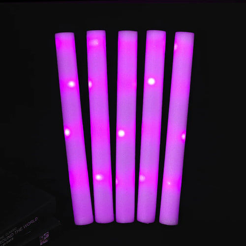 15/30Pcs RGB LED Party Supplies Glow Bulk  Colorful LED Glow Sticks Foam Stick Cheer Tube Dark Light Birthday Wedding